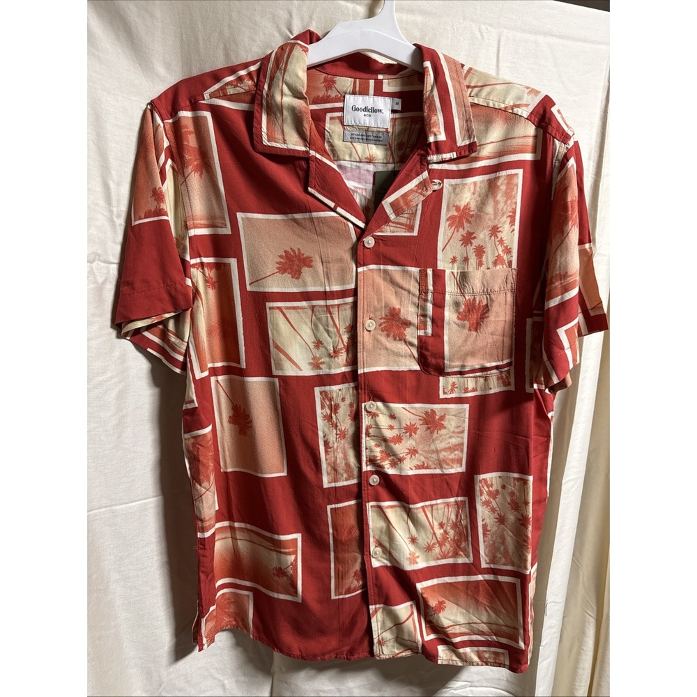Goodfellow Men's Tropical Print Button Up Short Sleeve Size Medium